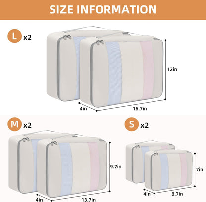 6 Set/8 Set/10 Set Packing Cubes Various Sizes Packing Organizer for Travel Accessories Luggage Carry On Suitcase