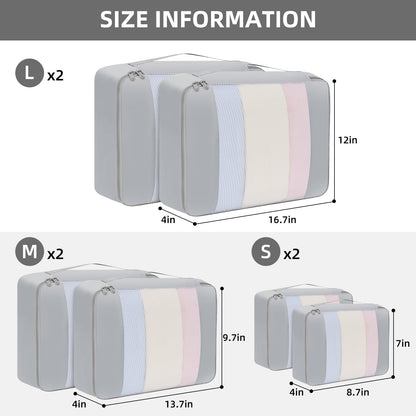 6 Set/8 Set/10 Set Packing Cubes Various Sizes Packing Organizer for Travel Accessories Luggage Carry On Suitcase
