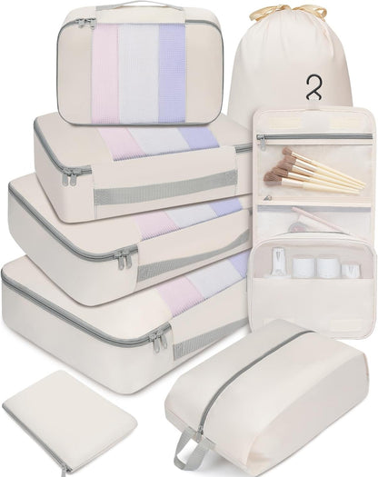6 Set/8 Set/10 Set Packing Cubes Various Sizes Packing Organizer for Travel Accessories Luggage Carry On Suitcase