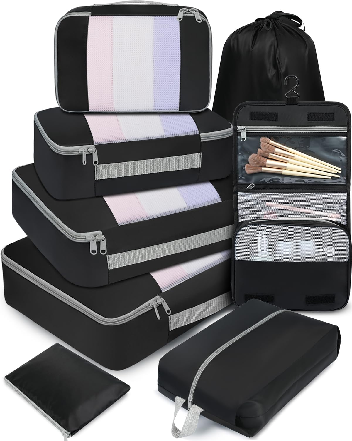 6 Set/8 Set/10 Set Packing Cubes Various Sizes Packing Organizer for Travel Accessories Luggage Carry On Suitcase
