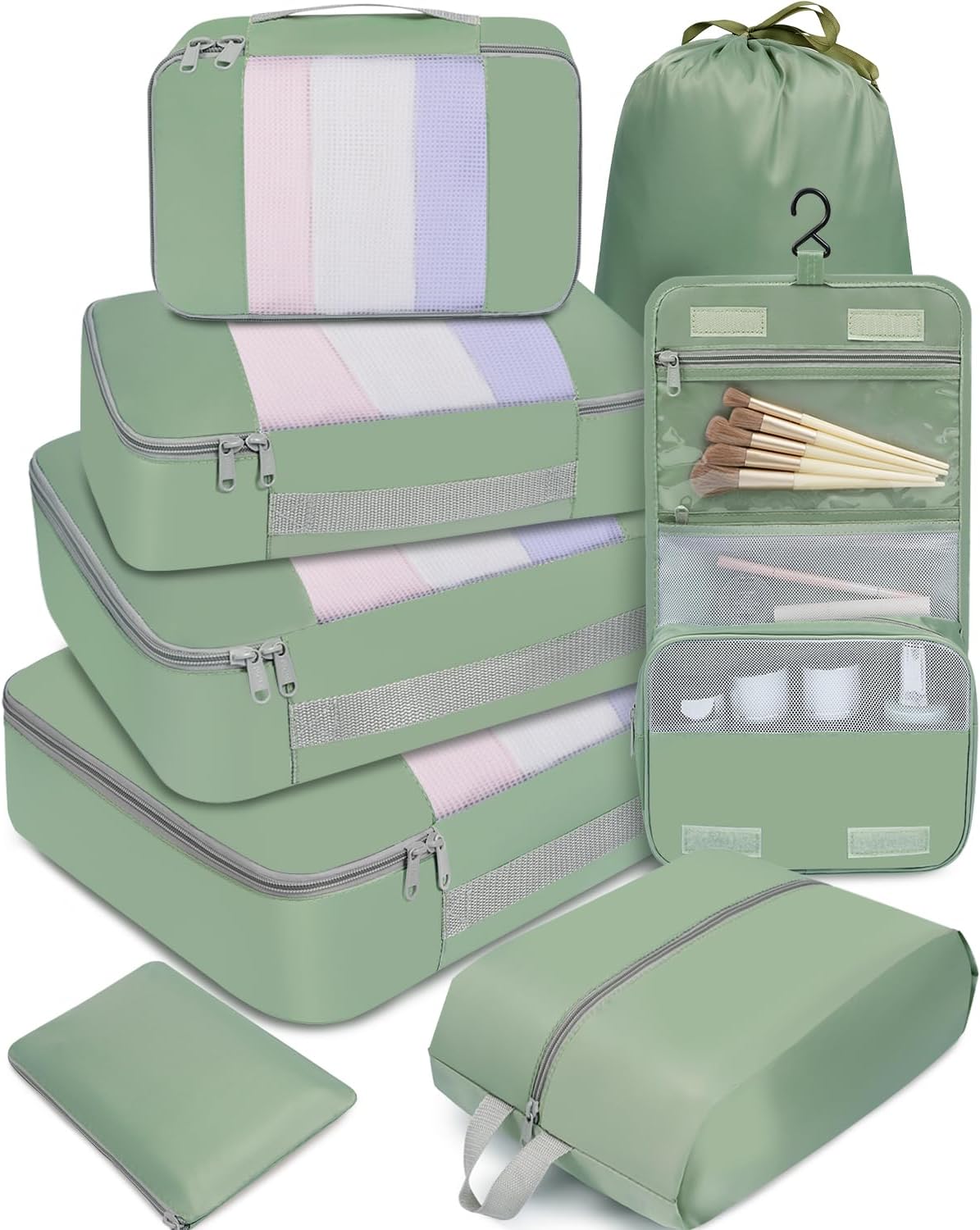 6 Set/8 Set/10 Set Packing Cubes Various Sizes Packing Organizer for Travel Accessories Luggage Carry On Suitcase