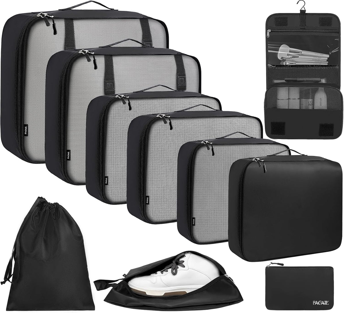 6 Set/8 Set/10 Set Packing Cubes Various Sizes Packing Organizer for Travel Accessories Luggage Carry On Suitcase