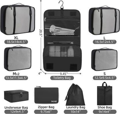 6 Set/8 Set/10 Set Packing Cubes Various Sizes Packing Organizer for Travel Accessories Luggage Carry On Suitcase