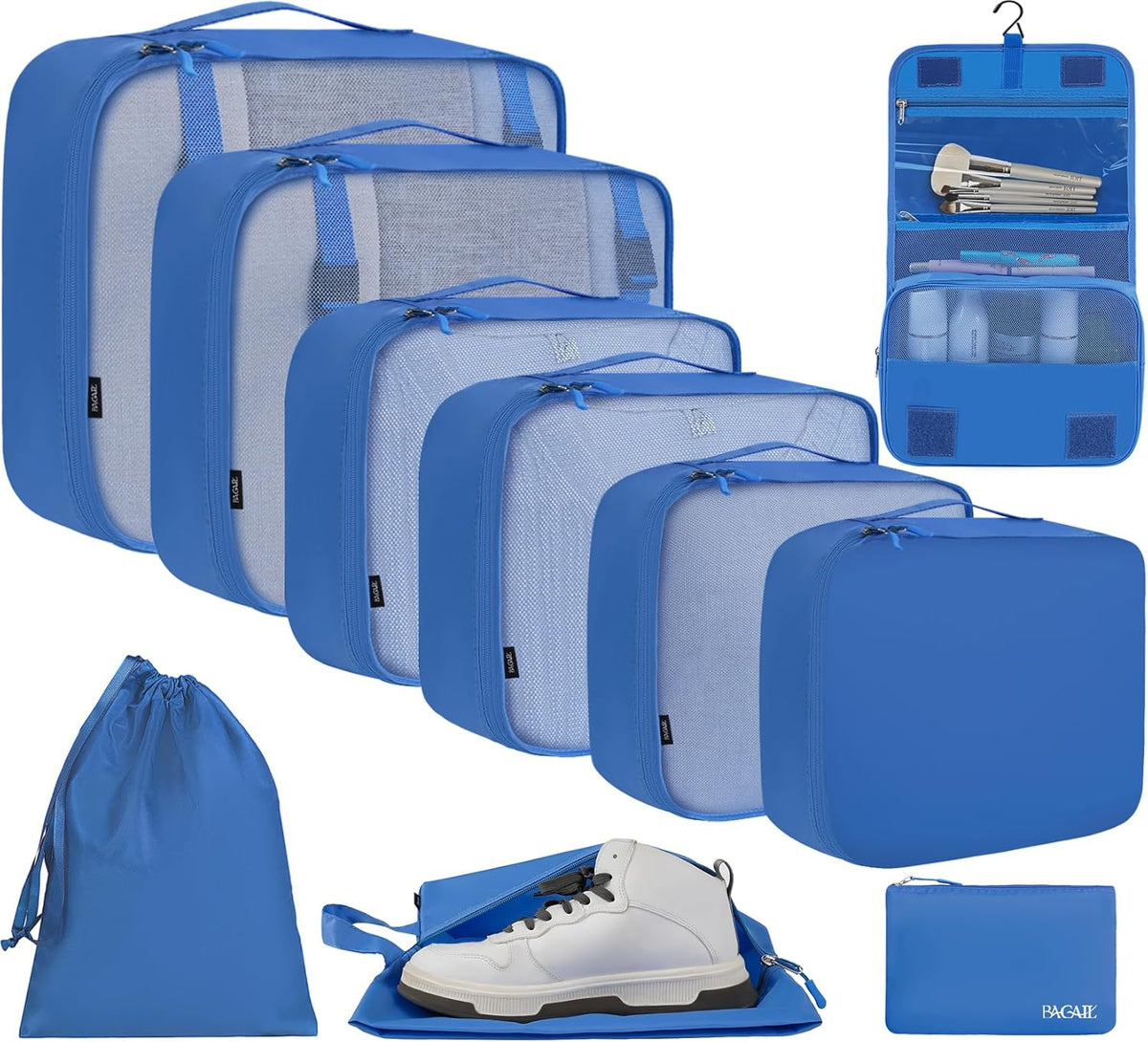 6 Set/8 Set/10 Set Packing Cubes Various Sizes Packing Organizer for Travel Accessories Luggage Carry On Suitcase