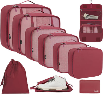 6 Set/8 Set/10 Set Packing Cubes Various Sizes Packing Organizer for Travel Accessories Luggage Carry On Suitcase