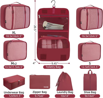 6 Set/8 Set/10 Set Packing Cubes Various Sizes Packing Organizer for Travel Accessories Luggage Carry On Suitcase