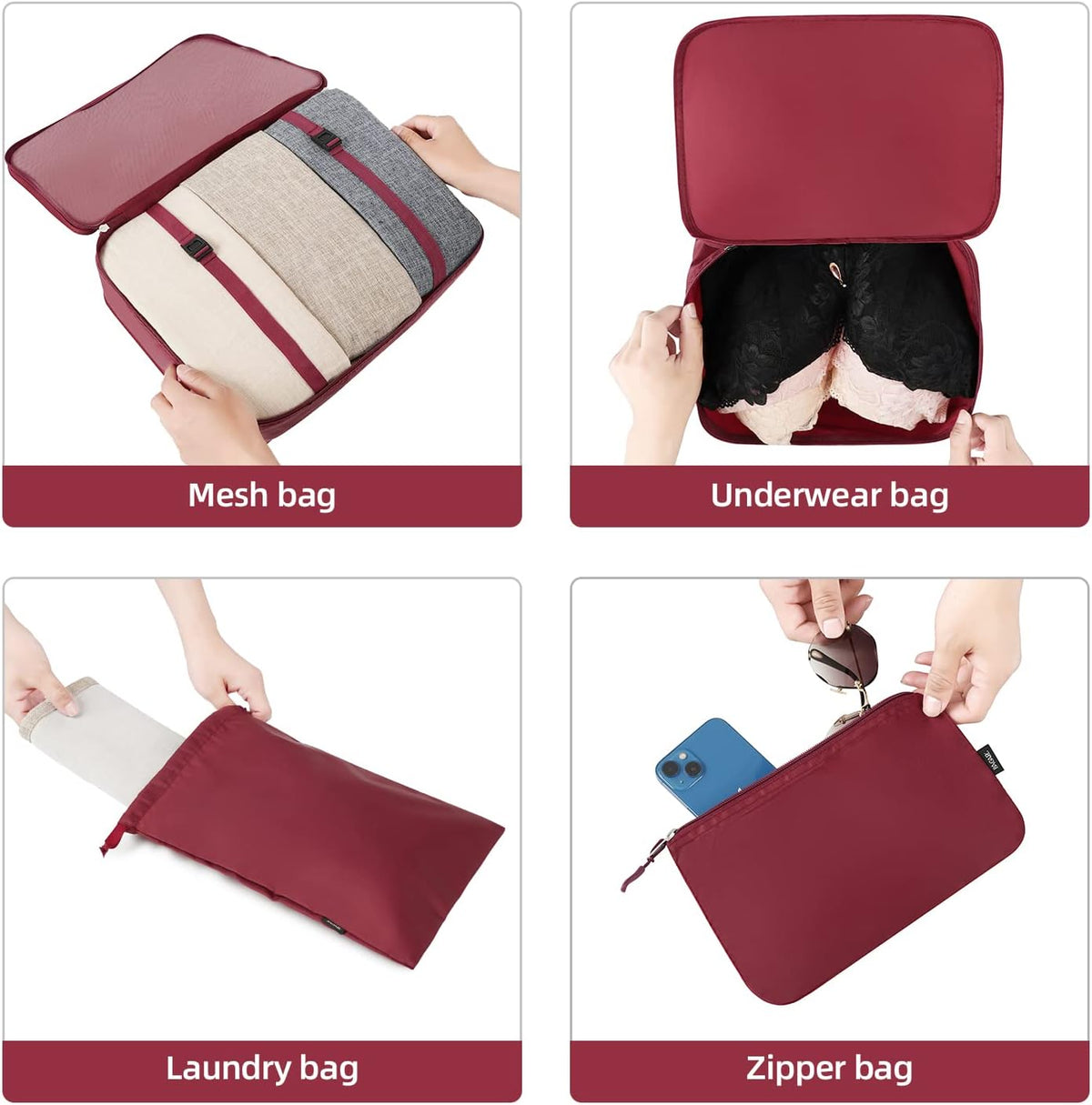 6 Set/8 Set/10 Set Packing Cubes Various Sizes Packing Organizer for Travel Accessories Luggage Carry On Suitcase