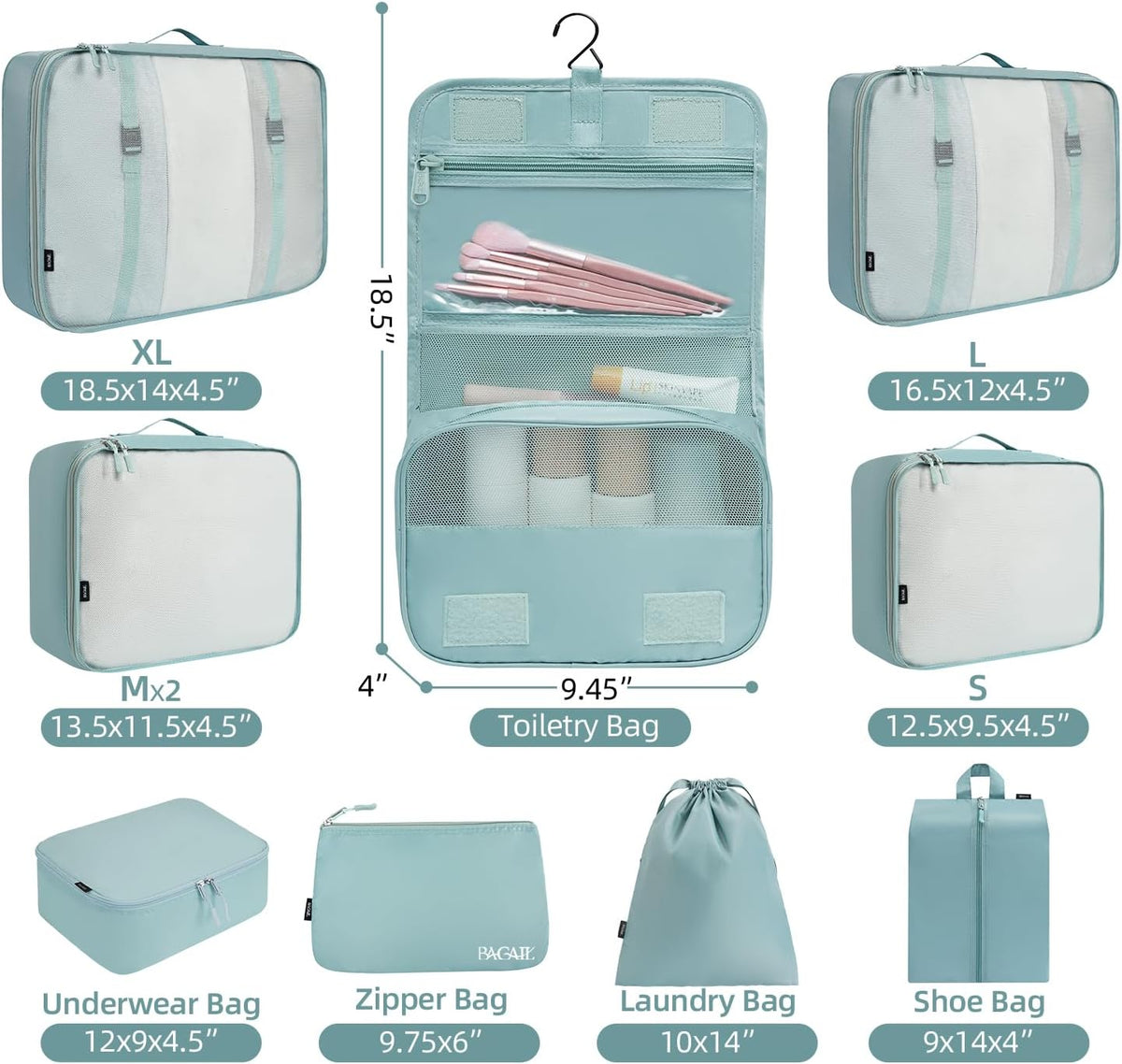 6 Set/8 Set/10 Set Packing Cubes Various Sizes Packing Organizer for Travel Accessories Luggage Carry On Suitcase