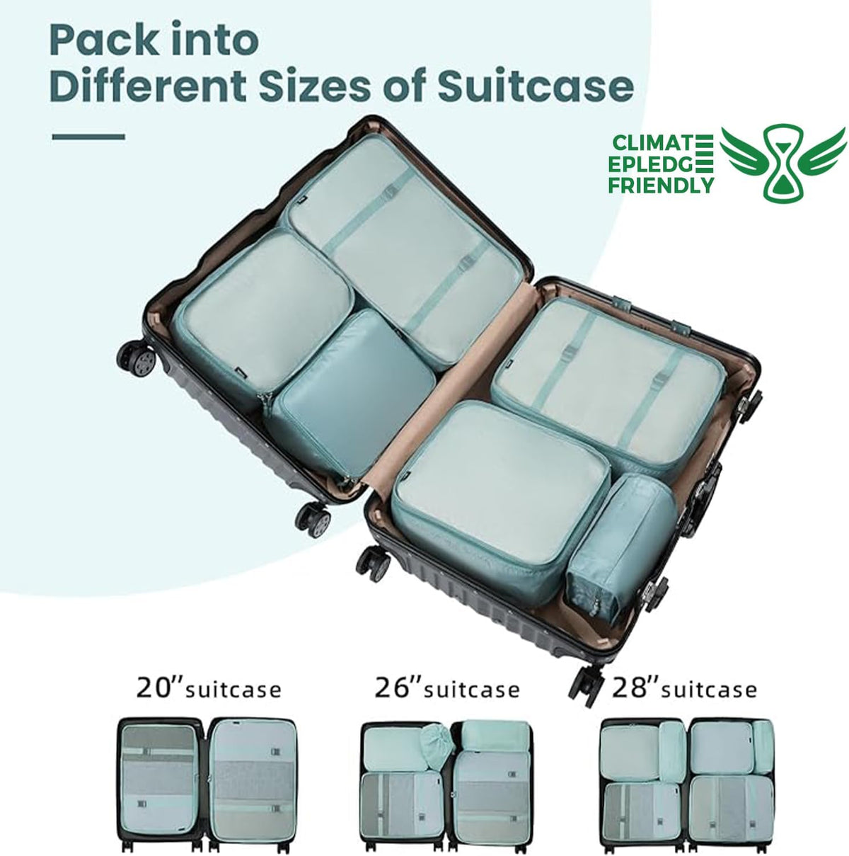 6 Set/8 Set/10 Set Packing Cubes Various Sizes Packing Organizer for Travel Accessories Luggage Carry On Suitcase