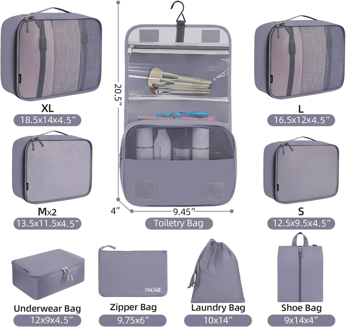 6 Set/8 Set/10 Set Packing Cubes Various Sizes Packing Organizer for Travel Accessories Luggage Carry On Suitcase