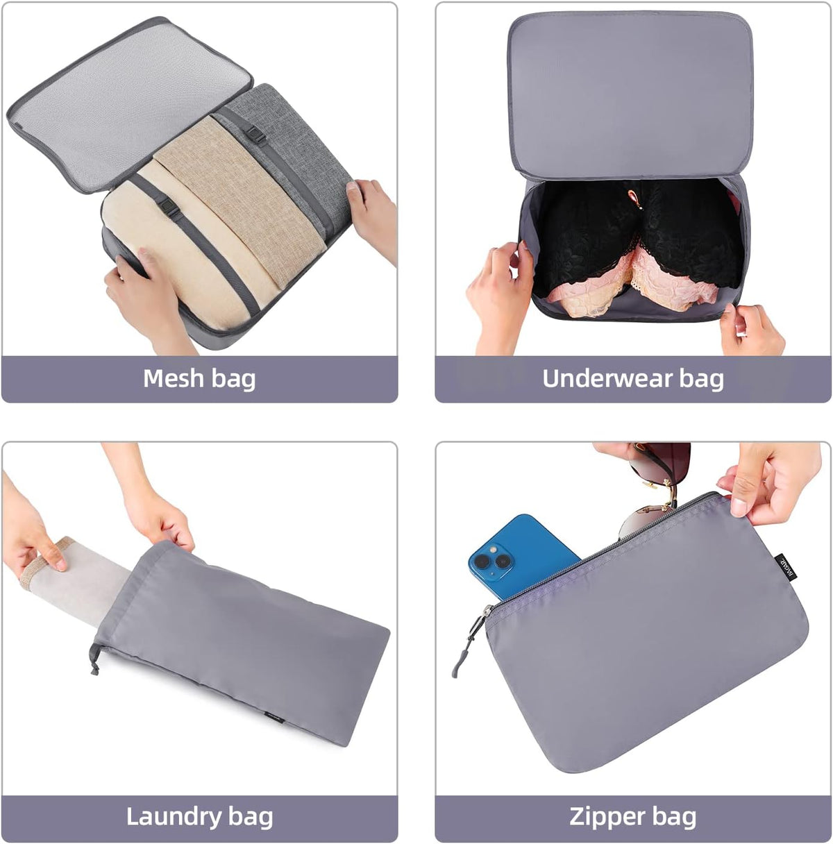 6 Set/8 Set/10 Set Packing Cubes Various Sizes Packing Organizer for Travel Accessories Luggage Carry On Suitcase