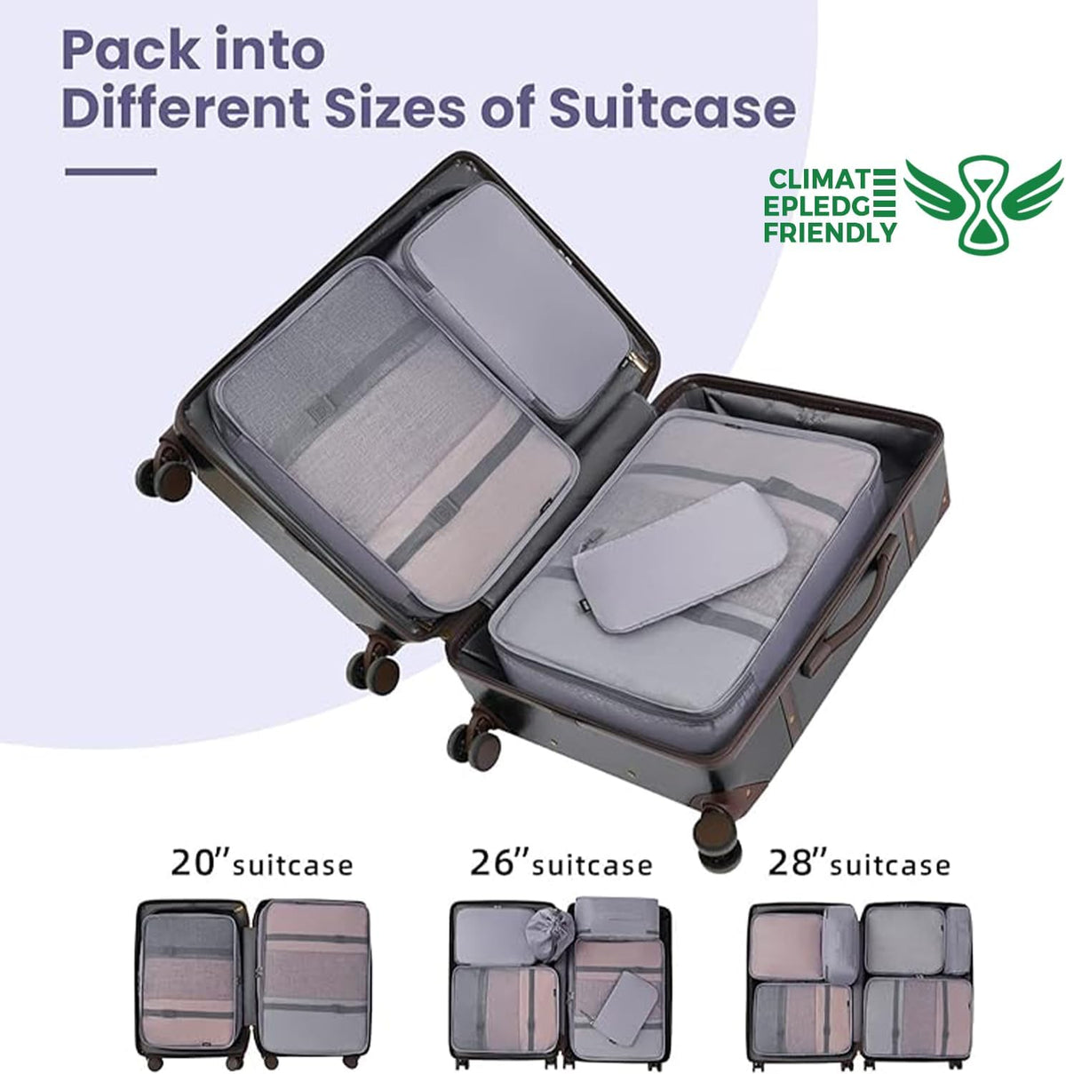 6 Set/8 Set/10 Set Packing Cubes Various Sizes Packing Organizer for Travel Accessories Luggage Carry On Suitcase