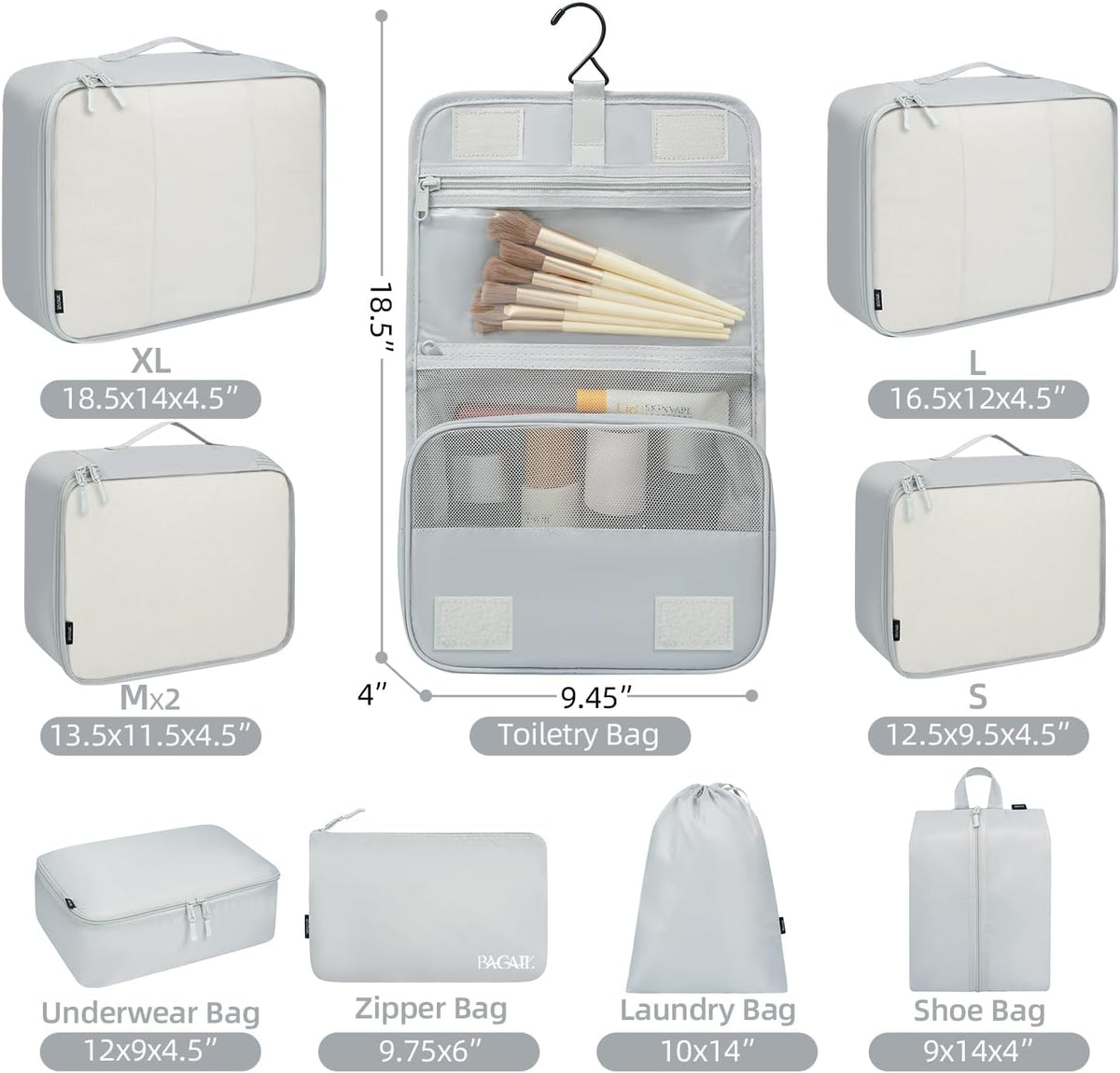 6 Set/8 Set/10 Set Packing Cubes Various Sizes Packing Organizer for Travel Accessories Luggage Carry On Suitcase