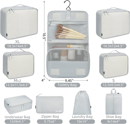 6 Set/8 Set/10 Set Packing Cubes Various Sizes Packing Organizer for Travel Accessories Luggage Carry On Suitcase