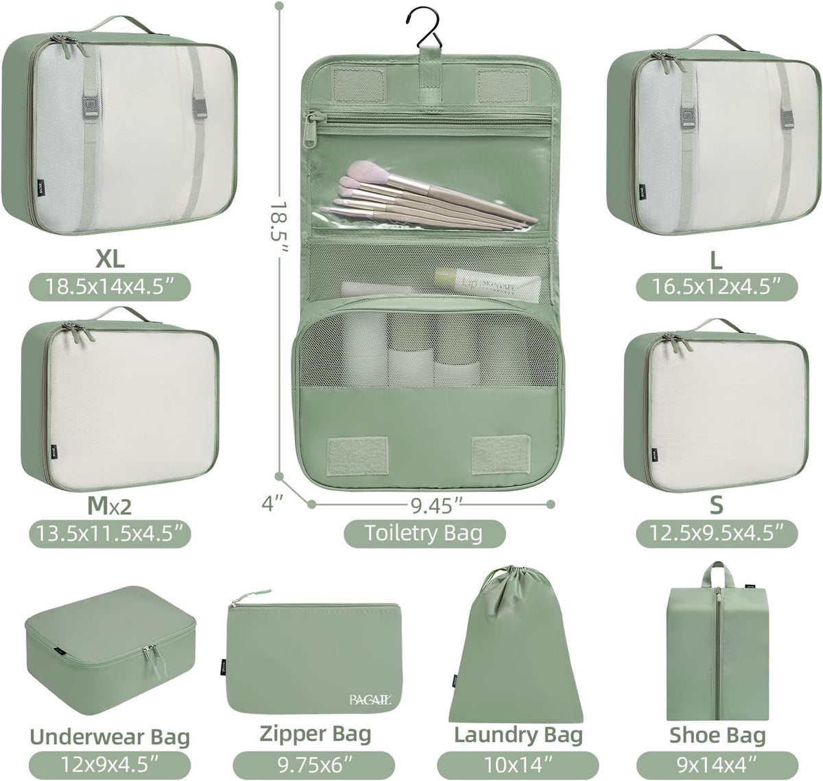 6 Set/8 Set/10 Set Packing Cubes Various Sizes Packing Organizer for Travel Accessories Luggage Carry On Suitcase