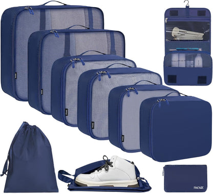 6 Set/8 Set/10 Set Packing Cubes Various Sizes Packing Organizer for Travel Accessories Luggage Carry On Suitcase