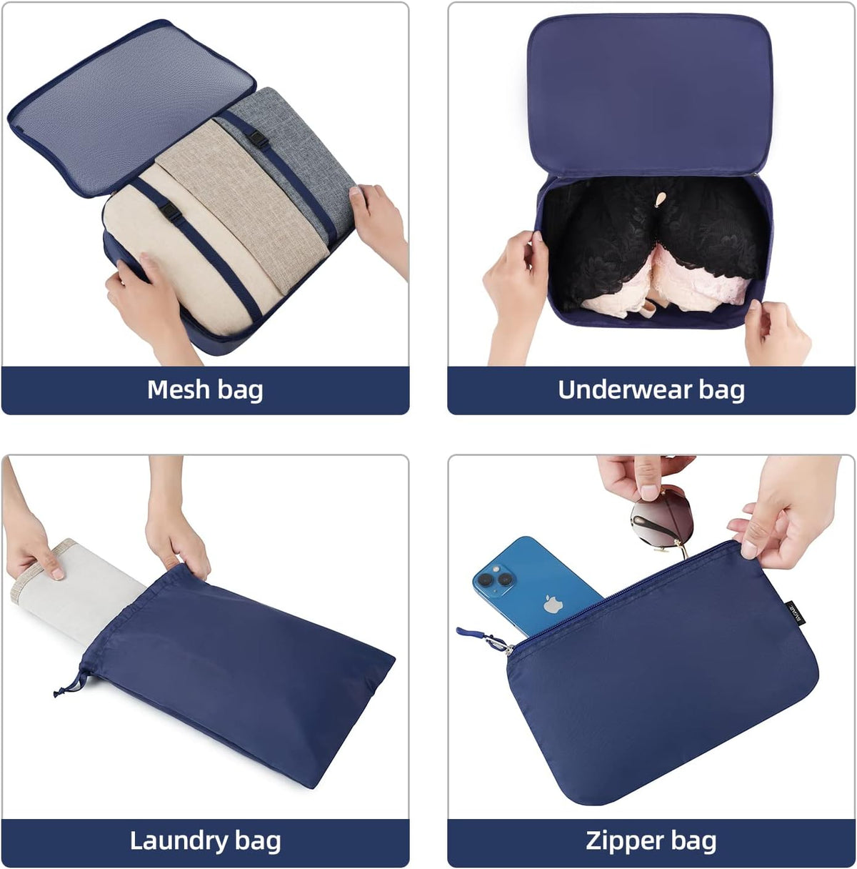 6 Set/8 Set/10 Set Packing Cubes Various Sizes Packing Organizer for Travel Accessories Luggage Carry On Suitcase