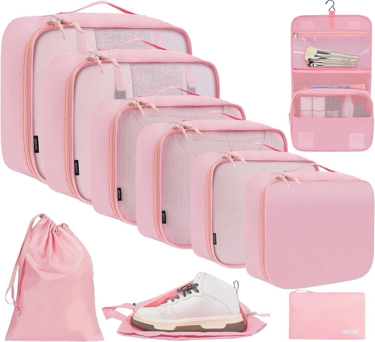 6 Set/8 Set/10 Set Packing Cubes Various Sizes Packing Organizer for Travel Accessories Luggage Carry On Suitcase