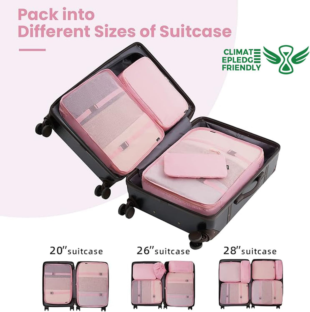 6 Set/8 Set/10 Set Packing Cubes Various Sizes Packing Organizer for Travel Accessories Luggage Carry On Suitcase