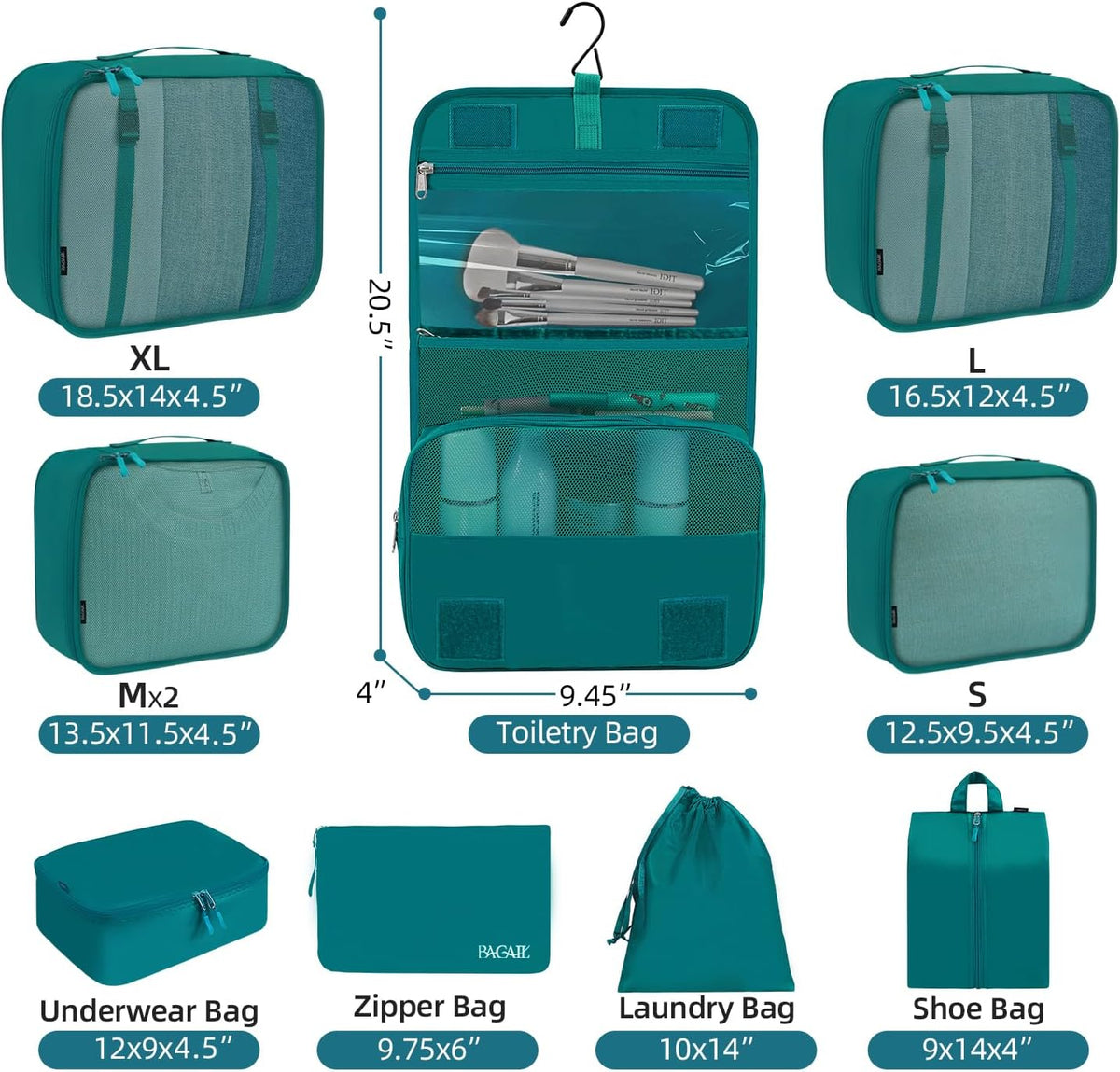 6 Set/8 Set/10 Set Packing Cubes Various Sizes Packing Organizer for Travel Accessories Luggage Carry On Suitcase