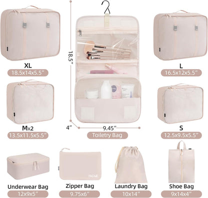 6 Set/8 Set/10 Set Packing Cubes Various Sizes Packing Organizer for Travel Accessories Luggage Carry On Suitcase