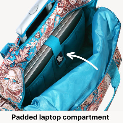 . Deluxe Lightweight Rolling Overnighter Case Overnight Laptop Bag Weekender Travel Carry-On Suitcase Luggage with Wheels and Adjustable Push-Down Handle