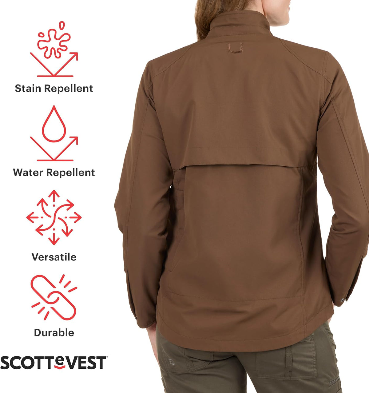 Epic Travel Jacket for Women - 22 Hidden Pockets - Soft Shell Coat - Pickpocket Proof Clothing