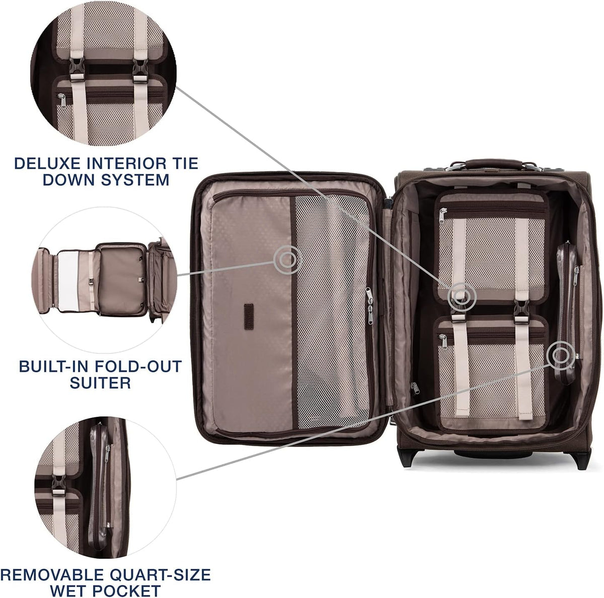 Platinum Elite Softside Expandable Carry on Luggage, 2 Wheel Upright Regional Suitcase, USB Port, Men and Women, Shadow Black, Carry On 16-Inch