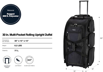 Xpedition 30 Inch Multi-Pocket Upright Rolling Duffel Bag