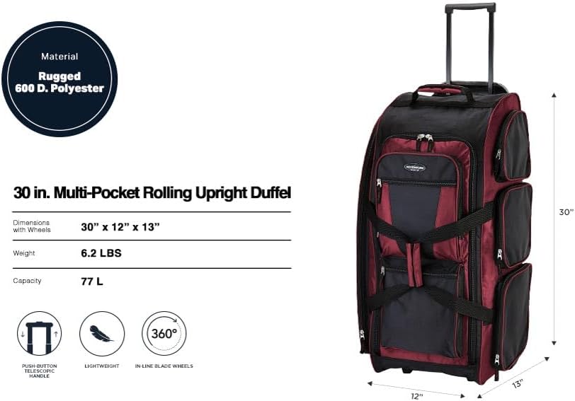 Xpedition 30 Inch Multi-Pocket Upright Rolling Duffel Bag