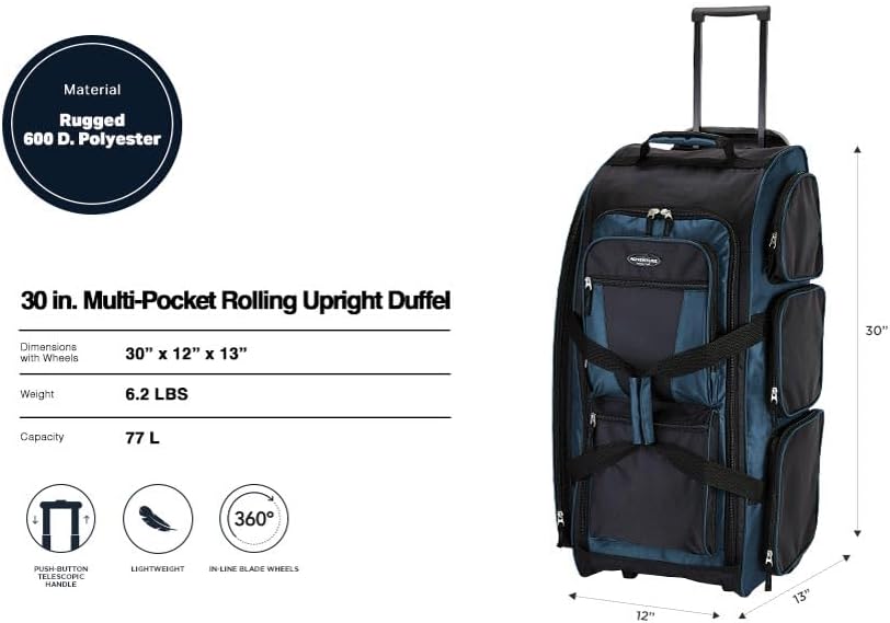 Xpedition 30 Inch Multi-Pocket Upright Rolling Duffel Bag