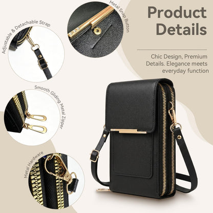 Touchscreen Phone Crossbody Bag for Women,2026 Small Anti Theft Leather Bag,Adjustable PU Leather Phone Bag