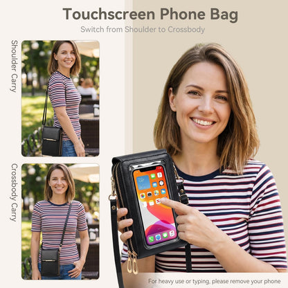 Touchscreen Phone Crossbody Bag for Women,2026 Small Anti Theft Leather Bag,Adjustable PU Leather Phone Bag