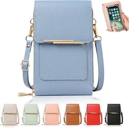 Touchscreen Phone Crossbody Bag for Women,2026 Small Anti Theft Leather Bag,Adjustable PU Leather Phone Bag