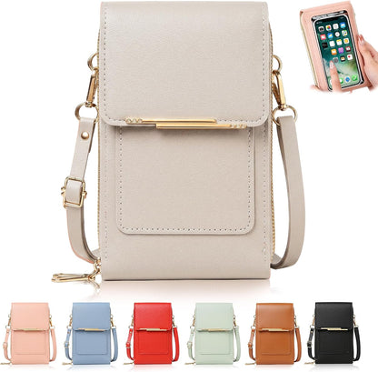 Touchscreen Phone Crossbody Bag for Women,2026 Small Anti Theft Leather Bag,Adjustable PU Leather Phone Bag