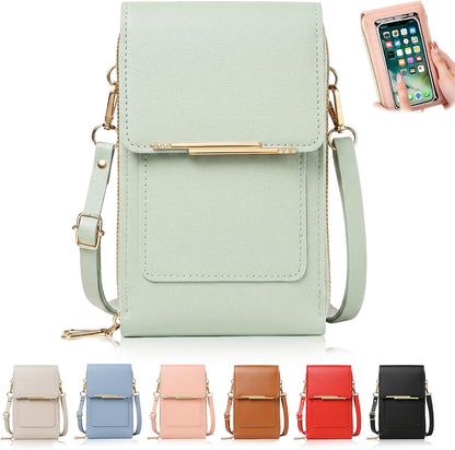 Touchscreen Phone Crossbody Bag for Women,2026 Small Anti Theft Leather Bag,Adjustable PU Leather Phone Bag