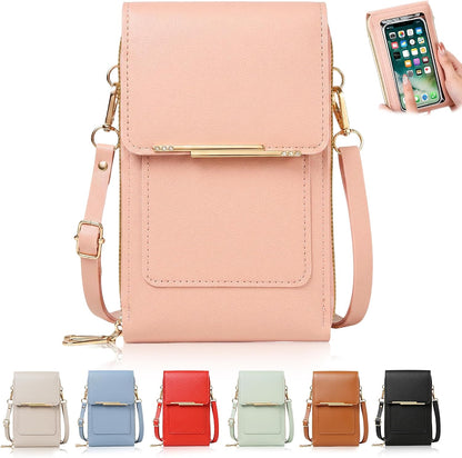 Touchscreen Phone Crossbody Bag for Women,2026 Small Anti Theft Leather Bag,Adjustable PU Leather Phone Bag