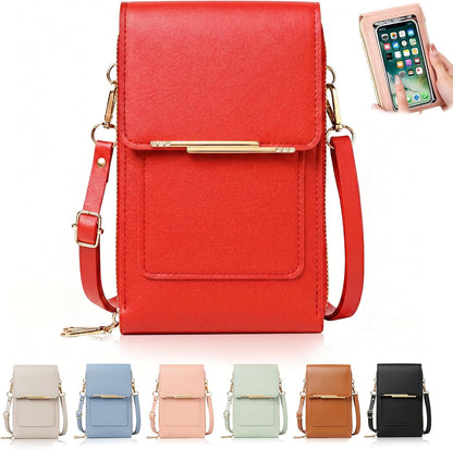 Touchscreen Phone Crossbody Bag for Women,2026 Small Anti Theft Leather Bag,Adjustable PU Leather Phone Bag