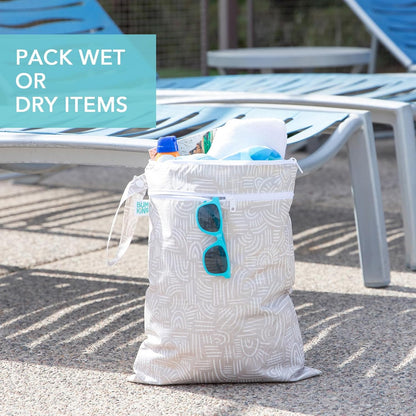 Waterproof Wet and Wetdry Bags - For Beach, Baby, Travel, Swim Suit, Cloth Diapers, Pump Parts, Pool, Gym, Toiletries - Reusable & Easy to Clean - Watercolor Floral - 2 Pack