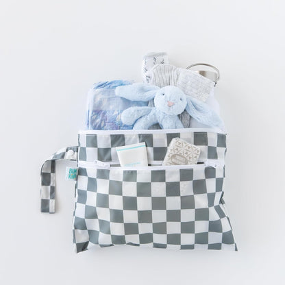 Waterproof Wet and Wetdry Bags - For Beach, Baby, Travel, Swim Suit, Cloth Diapers, Pump Parts, Pool, Gym, Toiletries - Reusable & Easy to Clean - Watercolor Floral - 2 Pack