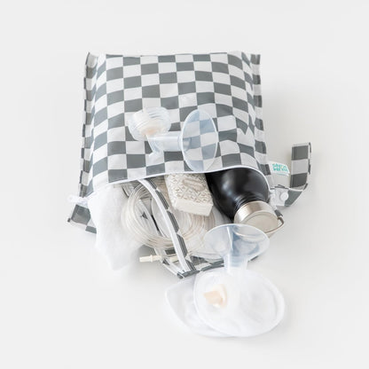 Waterproof Wet and Wetdry Bags - For Beach, Baby, Travel, Swim Suit, Cloth Diapers, Pump Parts, Pool, Gym, Toiletries - Reusable & Easy to Clean - Watercolor Floral - 2 Pack