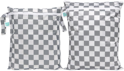 Waterproof Wet and Wetdry Bags - For Beach, Baby, Travel, Swim Suit, Cloth Diapers, Pump Parts, Pool, Gym, Toiletries - Reusable & Easy to Clean - Watercolor Floral - 2 Pack