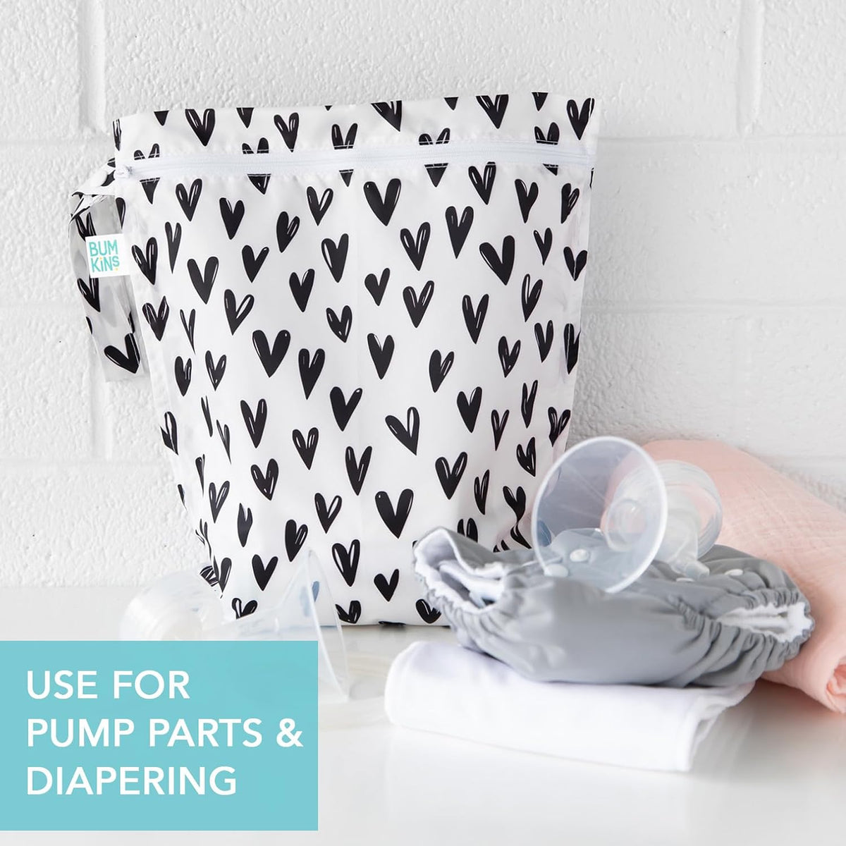 Waterproof Wet and Wetdry Bags - For Beach, Baby, Travel, Swim Suit, Cloth Diapers, Pump Parts, Pool, Gym, Toiletries - Reusable & Easy to Clean - Watercolor Floral - 2 Pack