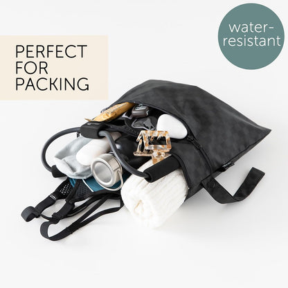 Waterproof Wet and Wetdry Bags - For Beach, Baby, Travel, Swim Suit, Cloth Diapers, Pump Parts, Pool, Gym, Toiletries - Reusable & Easy to Clean - Watercolor Floral - 2 Pack