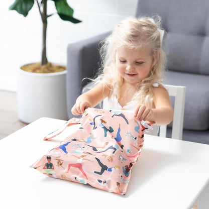 Waterproof Wet and Wetdry Bags - For Beach, Baby, Travel, Swim Suit, Cloth Diapers, Pump Parts, Pool, Gym, Toiletries - Reusable & Easy to Clean - Watercolor Floral - 2 Pack