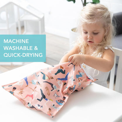 Waterproof Wet and Wetdry Bags - For Beach, Baby, Travel, Swim Suit, Cloth Diapers, Pump Parts, Pool, Gym, Toiletries - Reusable & Easy to Clean - Watercolor Floral - 2 Pack
