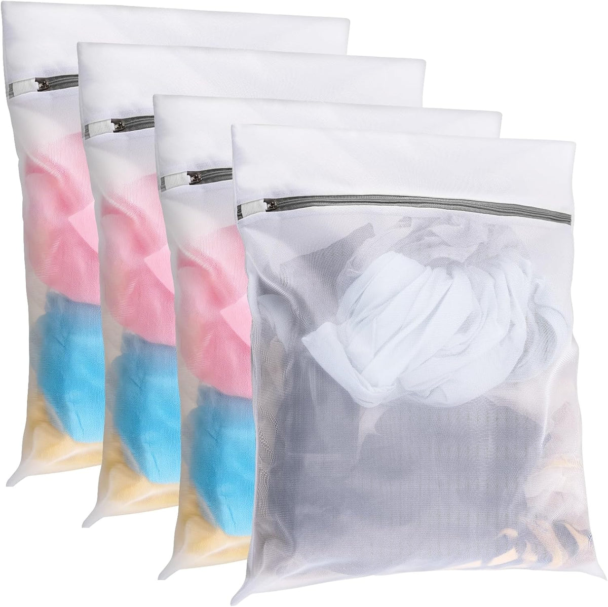 Mesh Laundry Bags for Delicates, 3 Pack Laundry Bags Mesh Wash Bags in 3 Sizes(1 Large, 1 Medium, 1 Small), Durable and Gentle Lingerie Bags for Washing Delicates, Garment Bag for Washing Machine