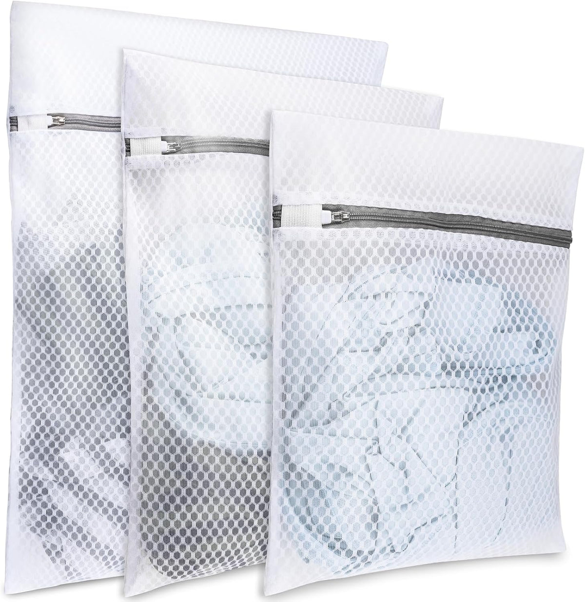 Mesh Laundry Bags for Delicates, 3 Pack Laundry Bags Mesh Wash Bags in 3 Sizes(1 Large, 1 Medium, 1 Small), Durable and Gentle Lingerie Bags for Washing Delicates, Garment Bag for Washing Machine