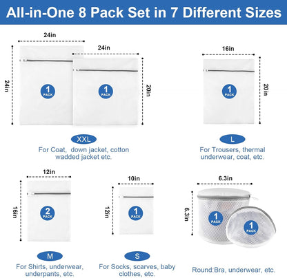 Mesh Laundry Bags for Delicates, 3 Pack Laundry Bags Mesh Wash Bags in 3 Sizes(1 Large, 1 Medium, 1 Small), Durable and Gentle Lingerie Bags for Washing Delicates, Garment Bag for Washing Machine