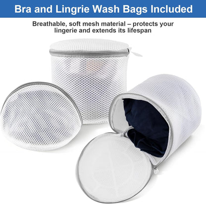 Mesh Laundry Bags for Delicates, 3 Pack Laundry Bags Mesh Wash Bags in 3 Sizes(1 Large, 1 Medium, 1 Small), Durable and Gentle Lingerie Bags for Washing Delicates, Garment Bag for Washing Machine
